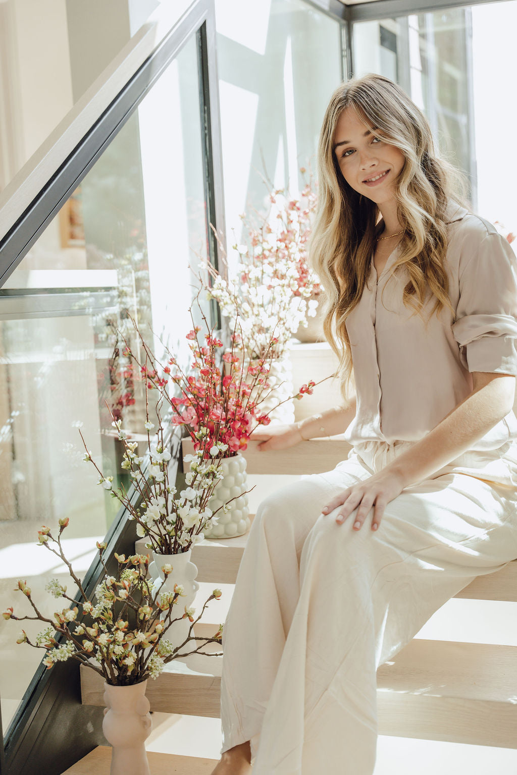 Leif Quince Bud Pedestal Arrangement