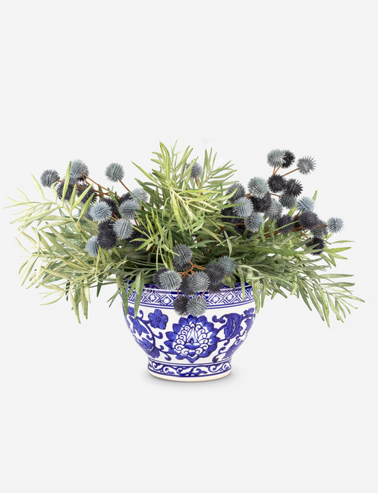 Elowen Thistle Toile Bowl Arrangement