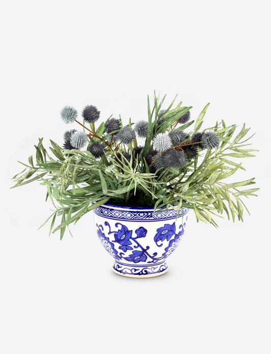 Elowen Thistle Toile Bowl Arrangement