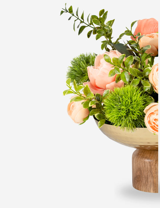 Sienna Mixed Floral Wooden Pedestal Arrangement