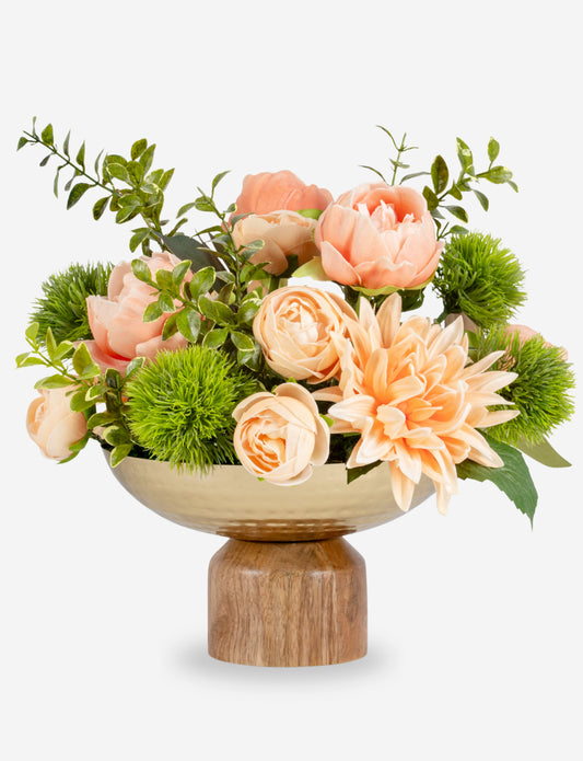 Sienna Mixed Floral Wooden Pedestal Arrangement