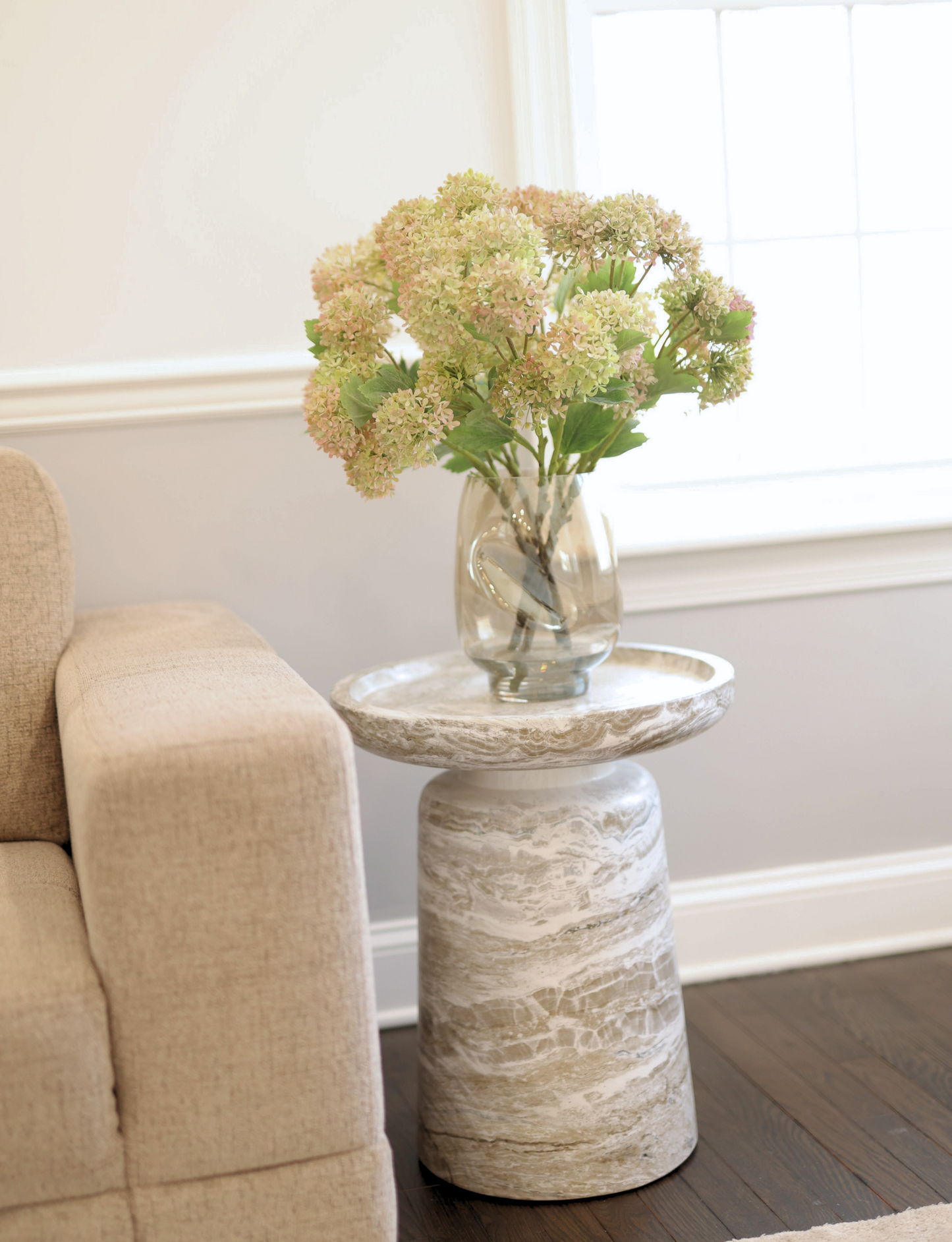 Elana Snowball Hydrangea Arrangement