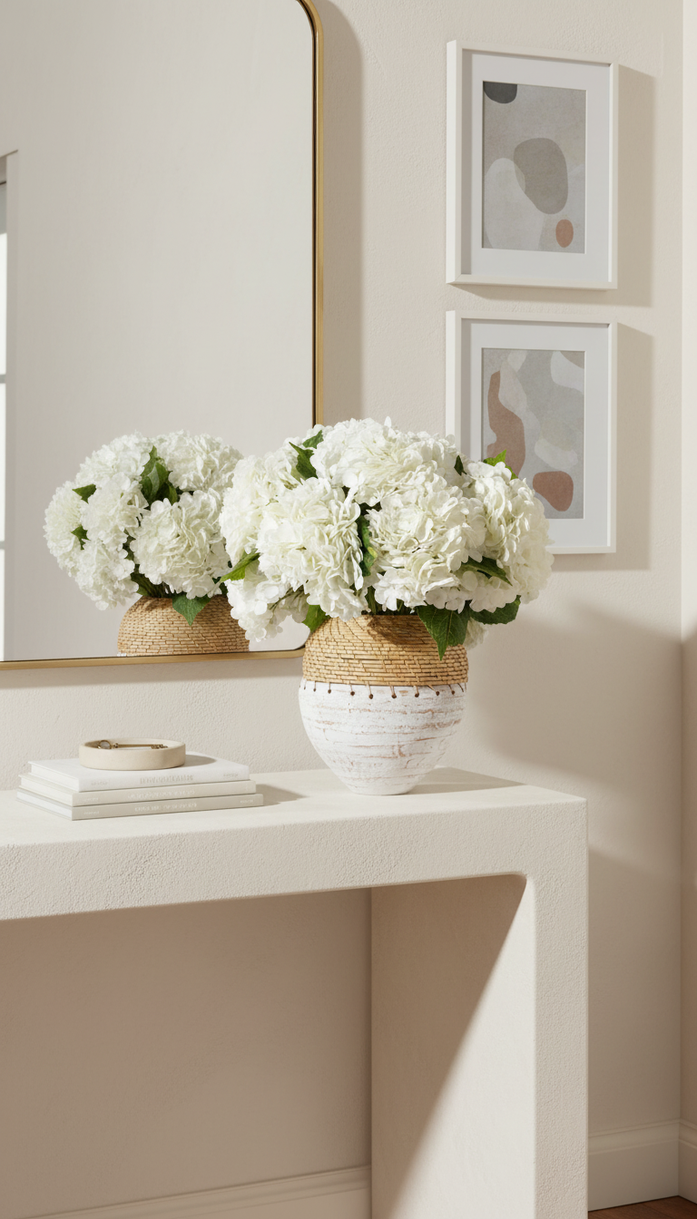 Viviana RealTouch Hydrangea Stoneweave Arrangement