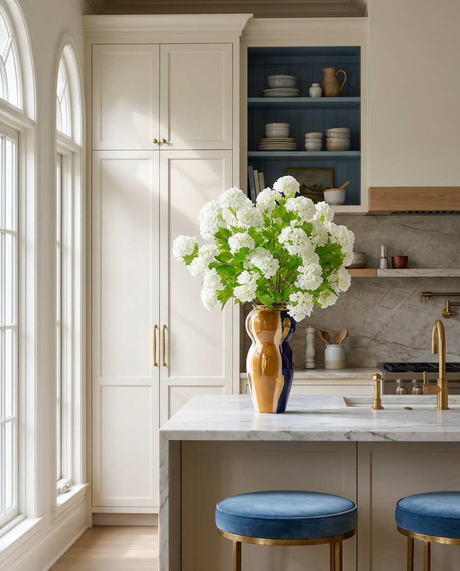 Atelia Elara RealTouch Snowball Hydrangea Centerpiece