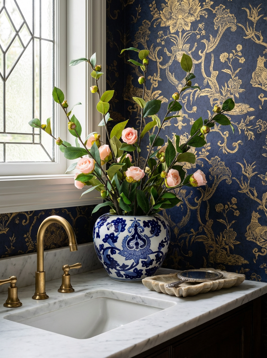 Beau Toile Rose Branch Arrangement