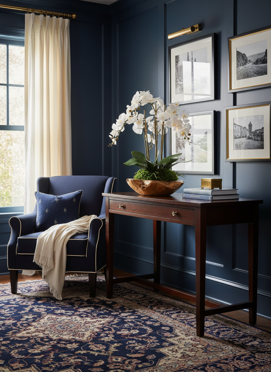 Phoenix RealTouch Orchid in Wood Bowl