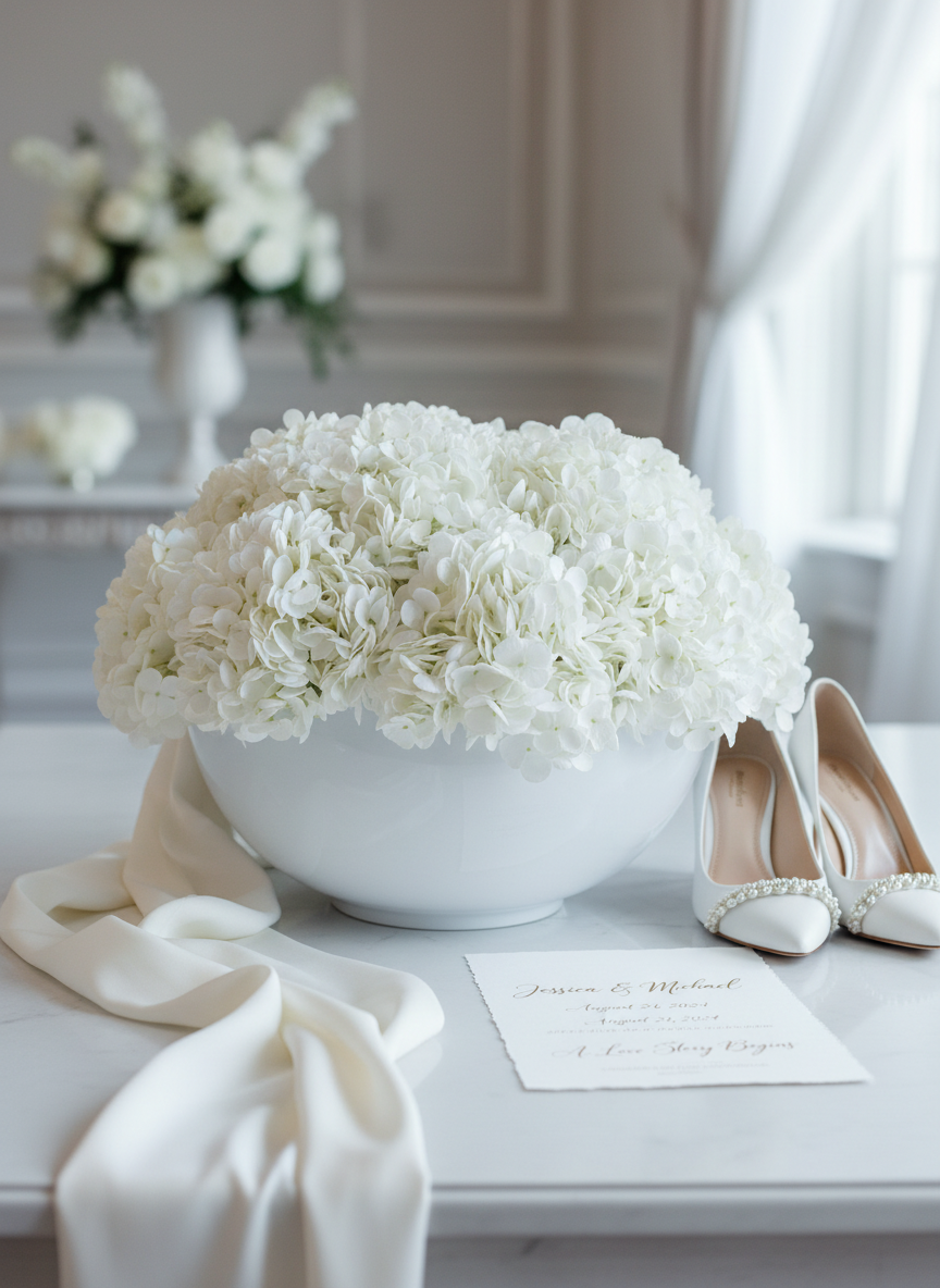 Lumi Large RealTouch Hydrangea Centerpiece