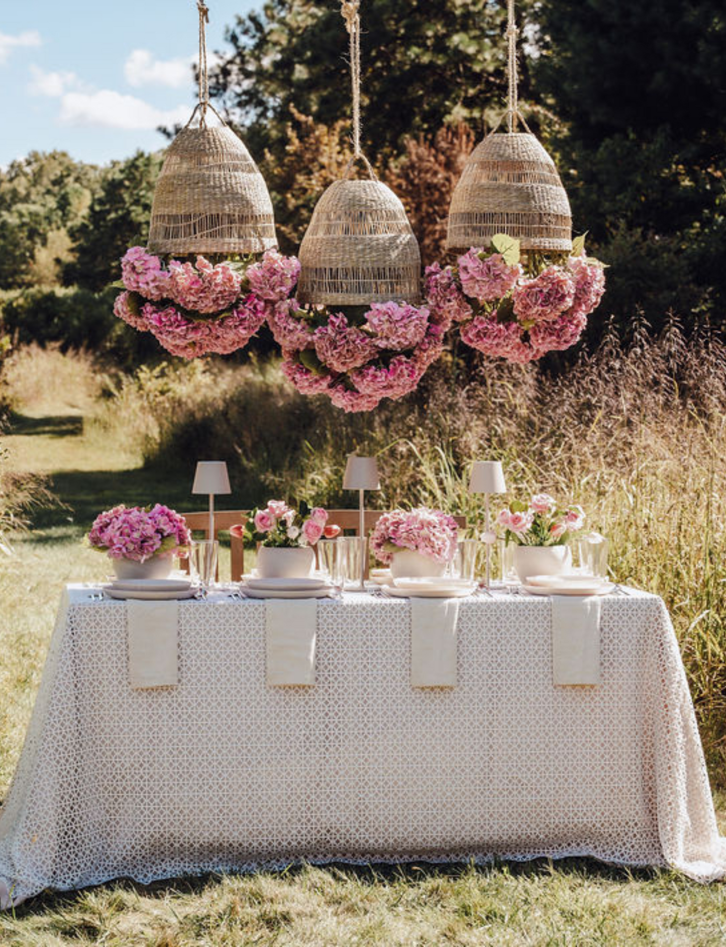 Viora Rattan Garden Chandelier