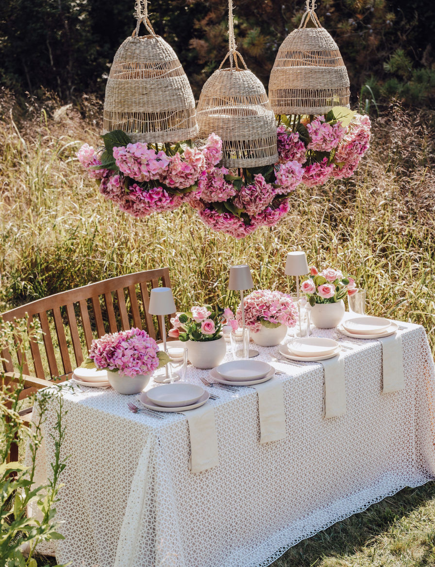 Viora Rattan Garden Chandelier