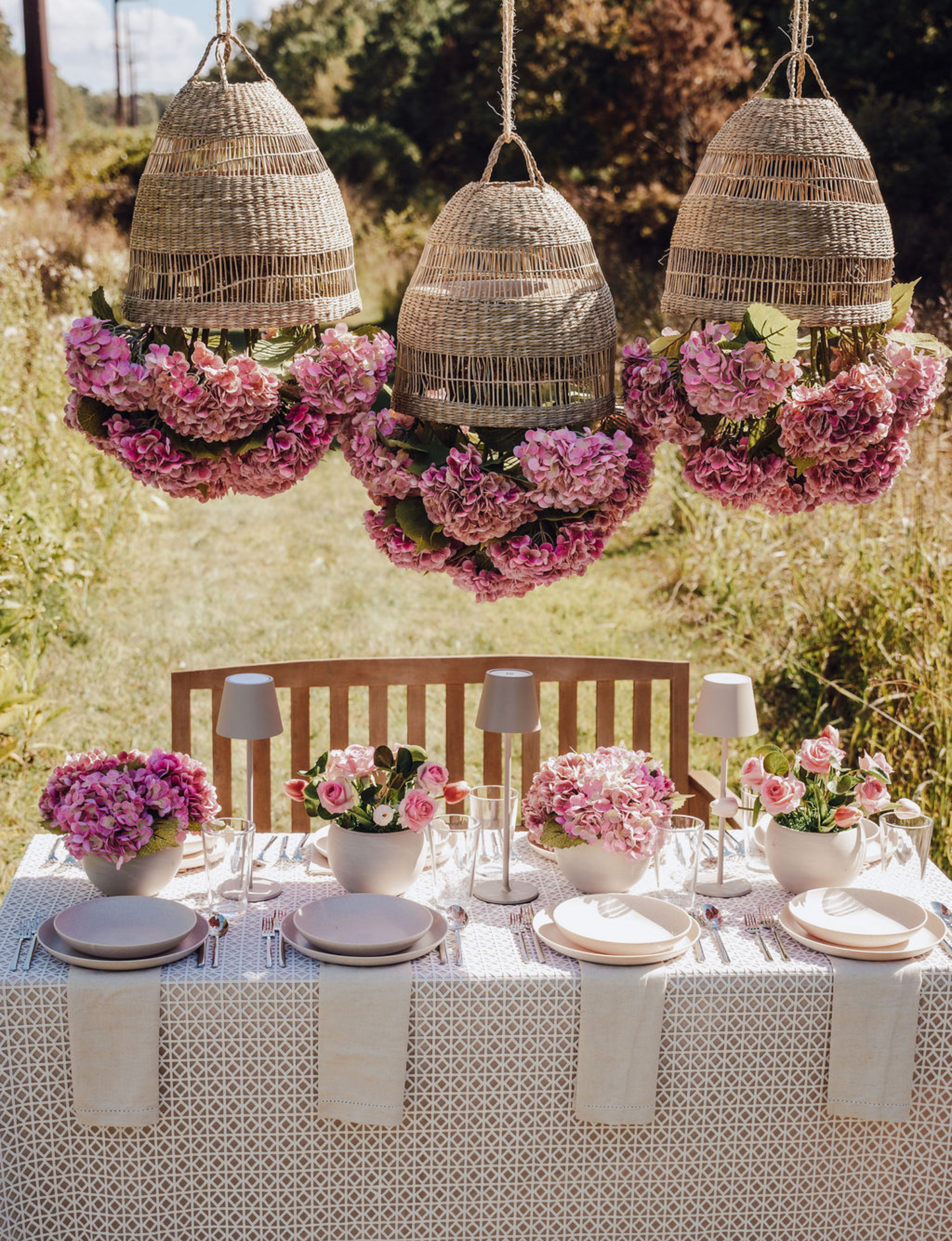 Viora Rattan Garden Chandelier