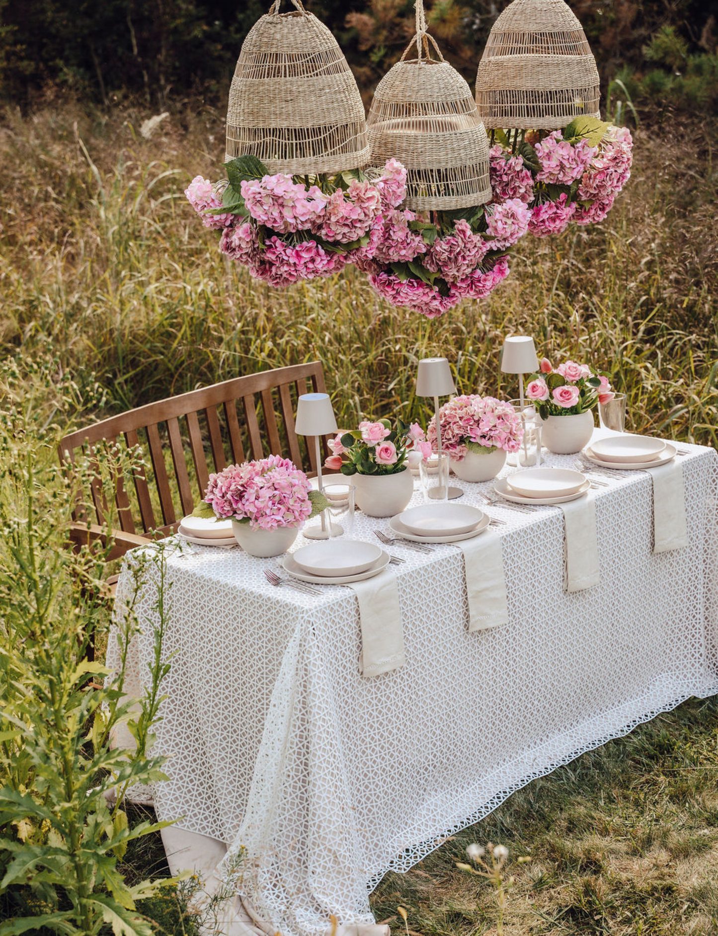 Viora Rattan Garden Chandelier