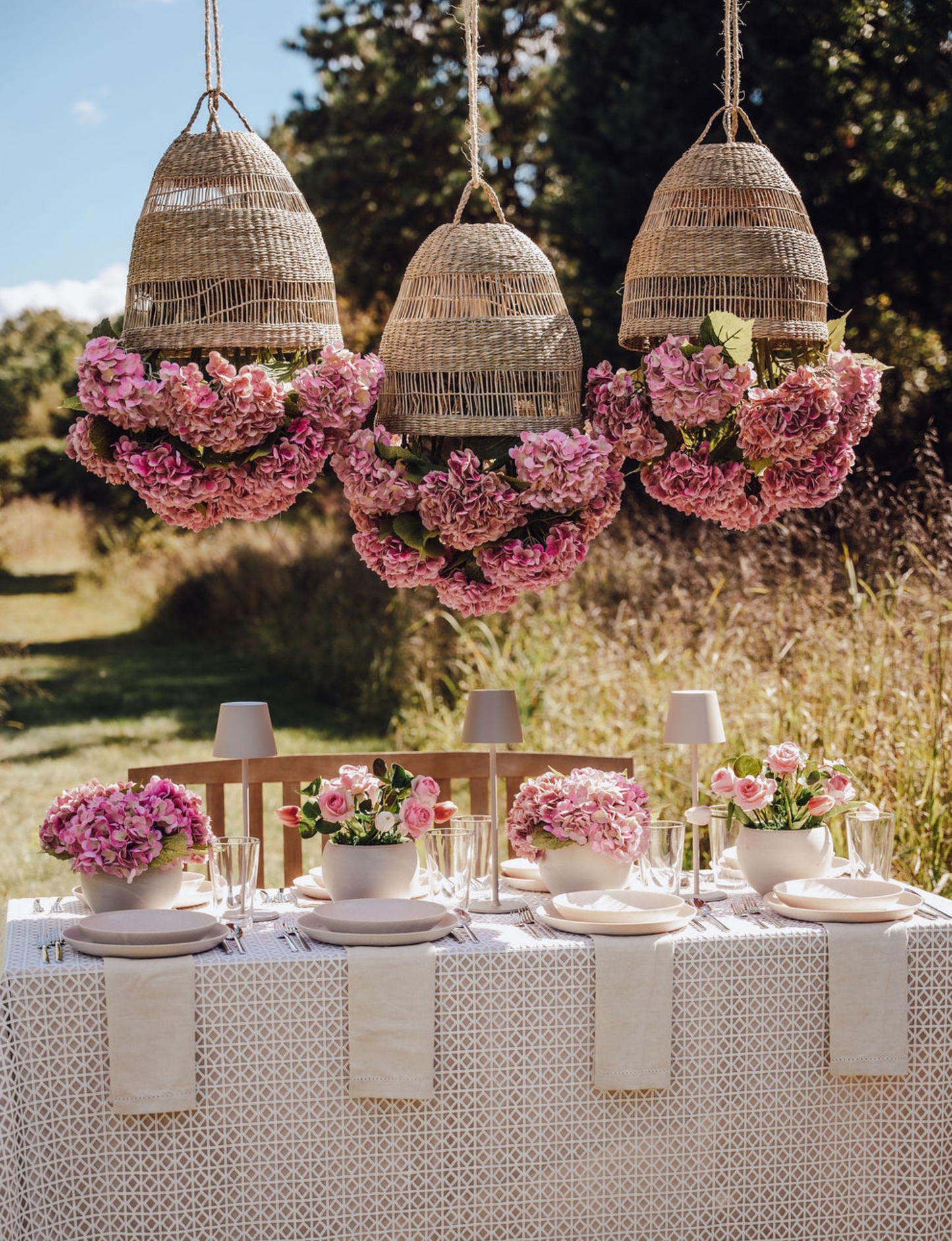 Viora Rattan Garden Chandelier