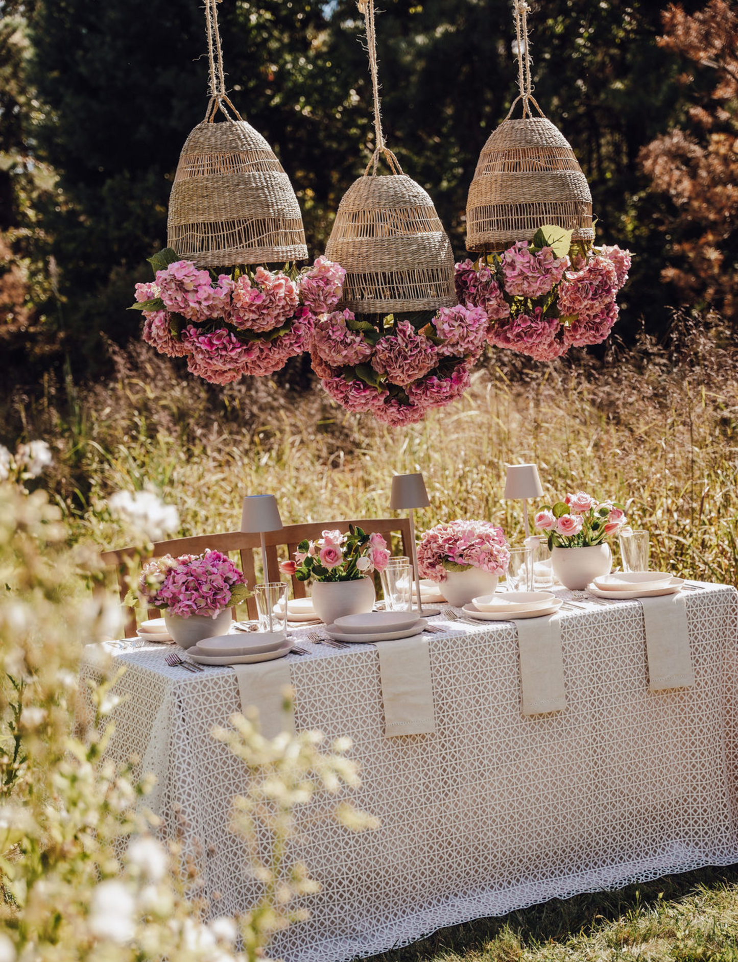 Viora Rattan Garden Chandelier