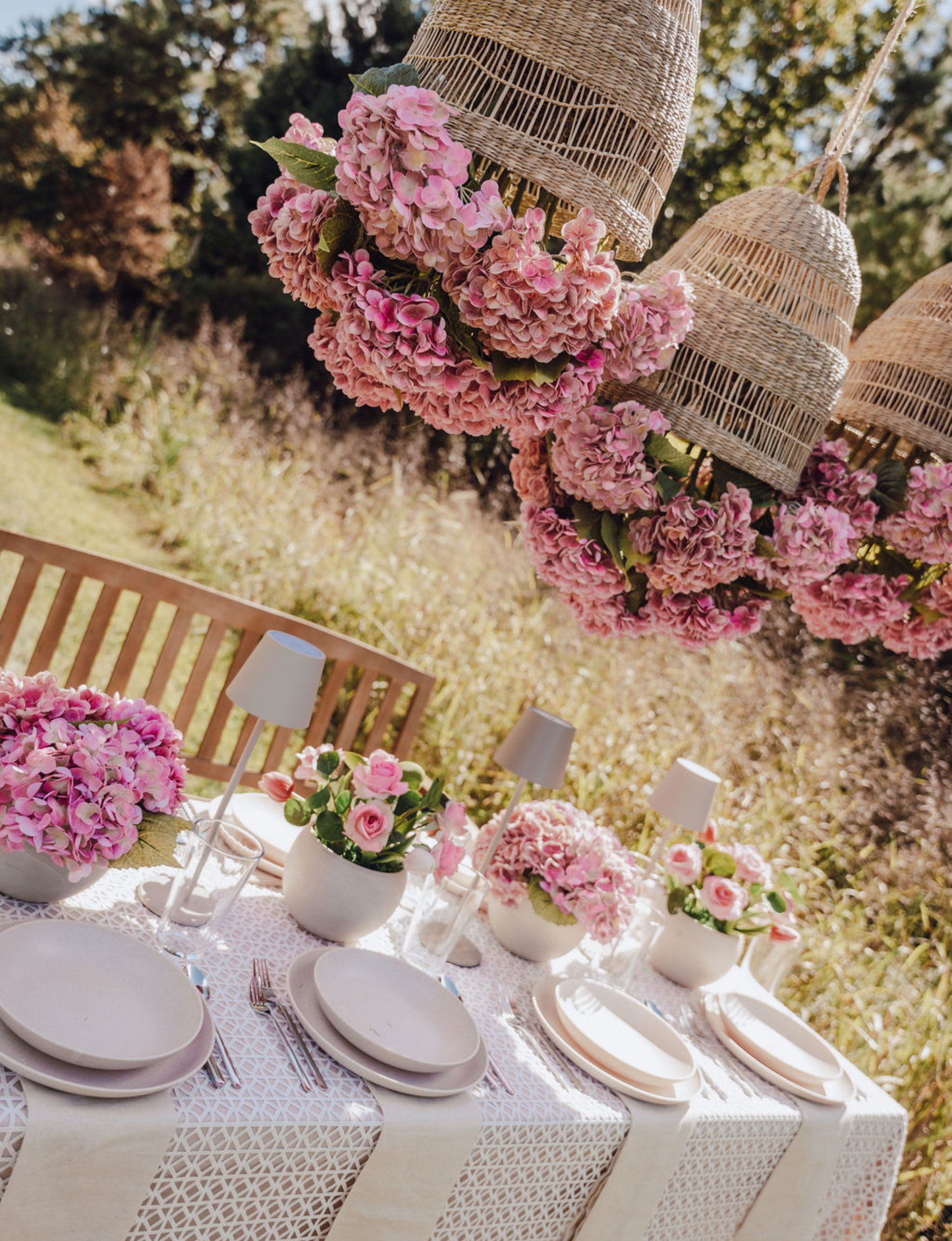 Viora Rattan Garden Chandelier