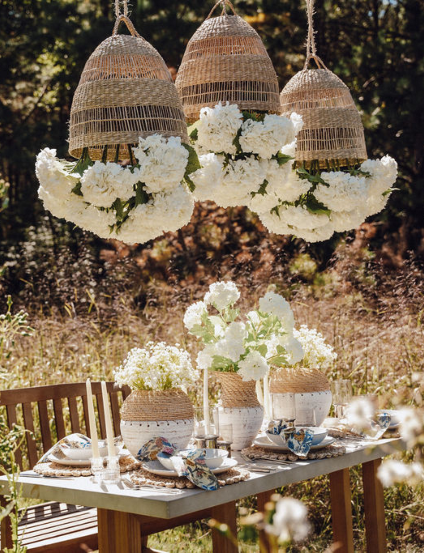 Viora Rattan Garden Chandelier