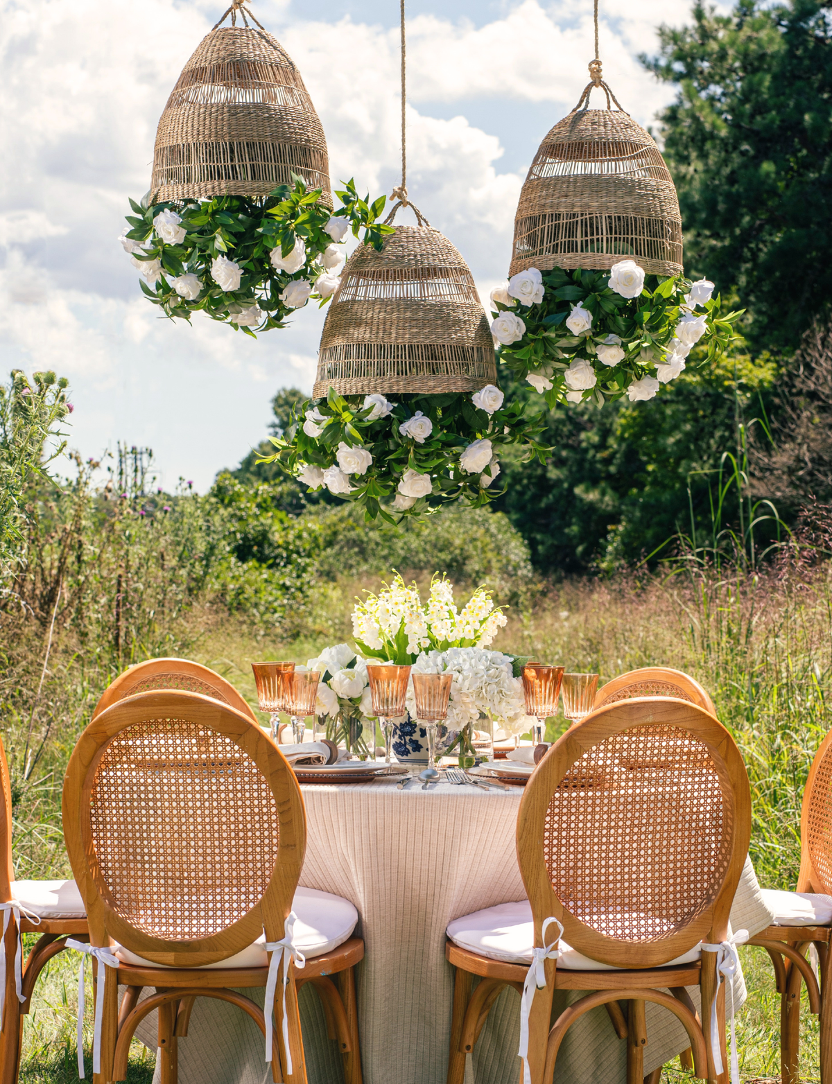 Meliora Rattan Garden Chandelier