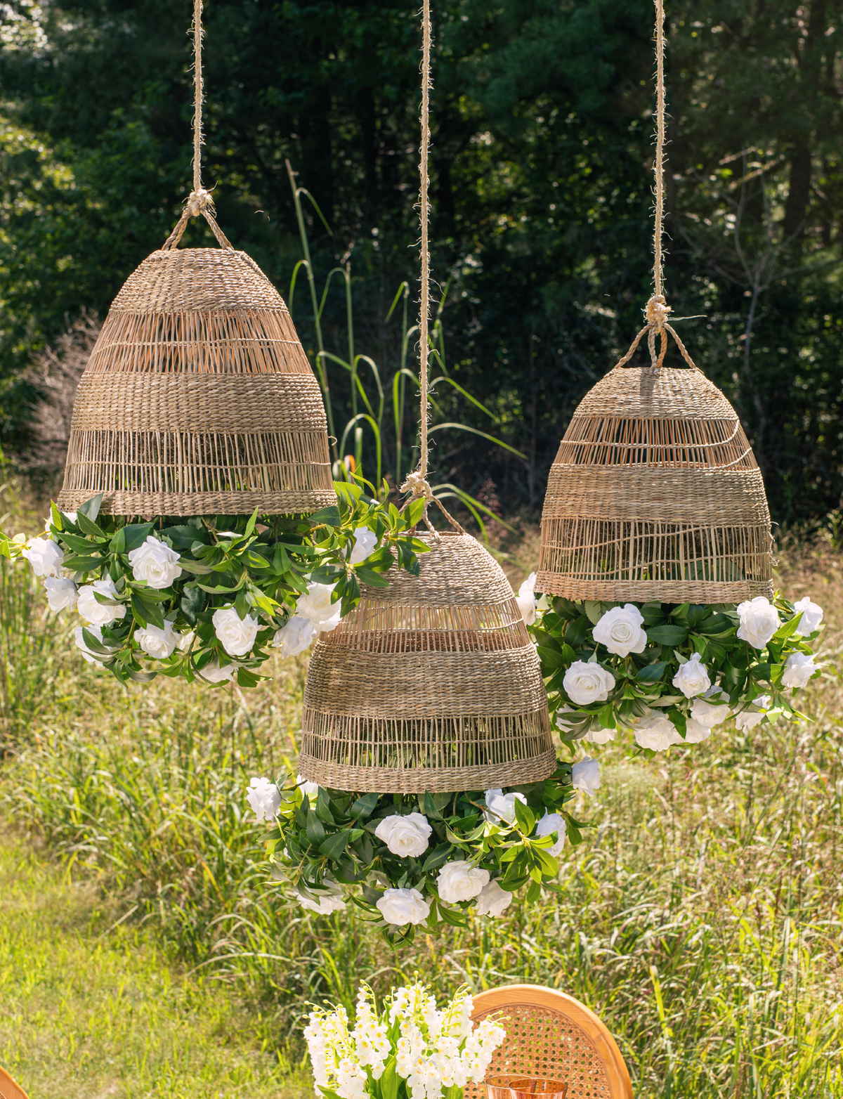 Meliora Rattan Garden Chandelier