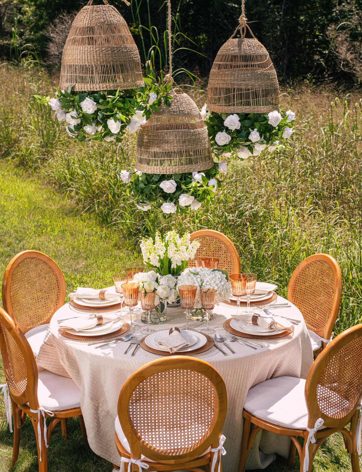 Meliora Rattan Garden Chandelier