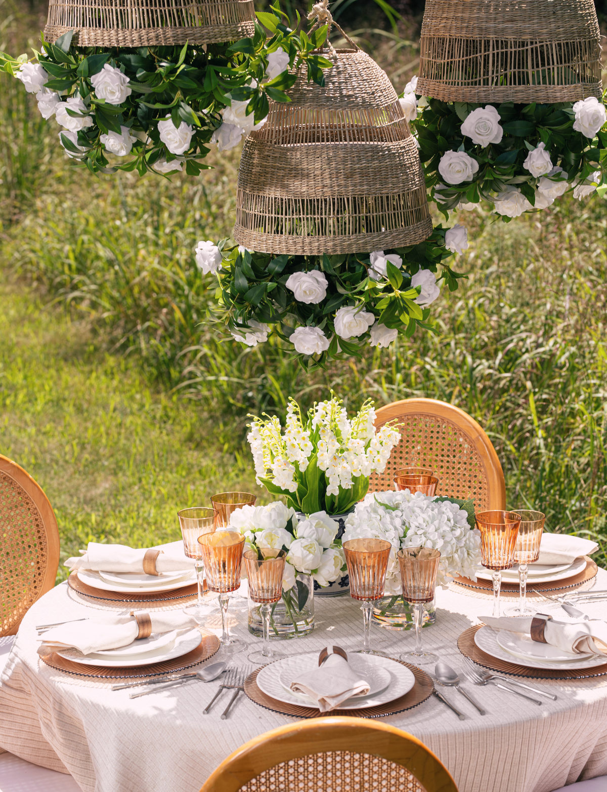 Meliora Rattan Garden Chandelier