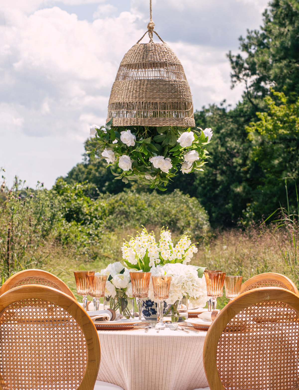 Meliora Rattan Garden Chandelier
