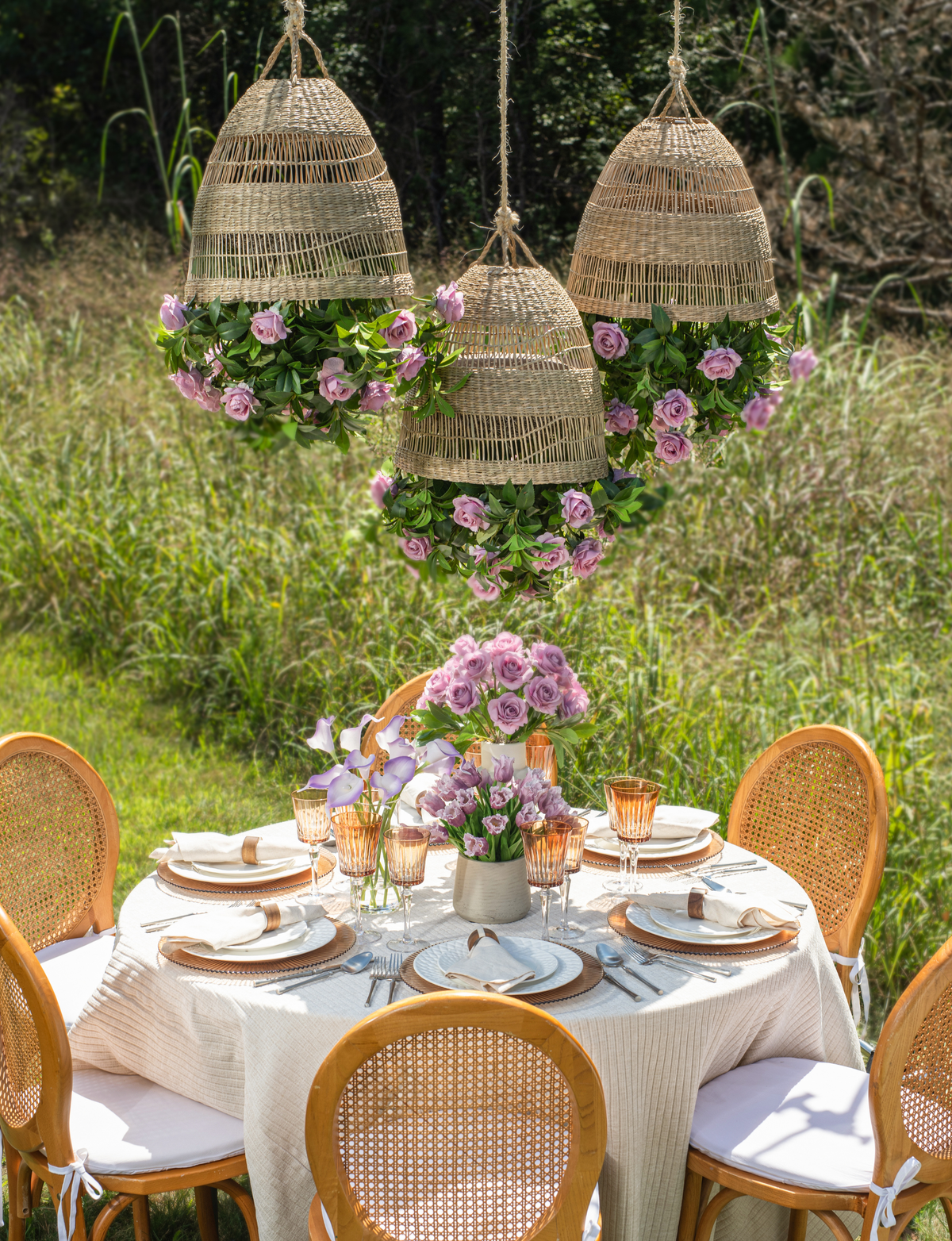 Meliora Rattan Garden Chandelier