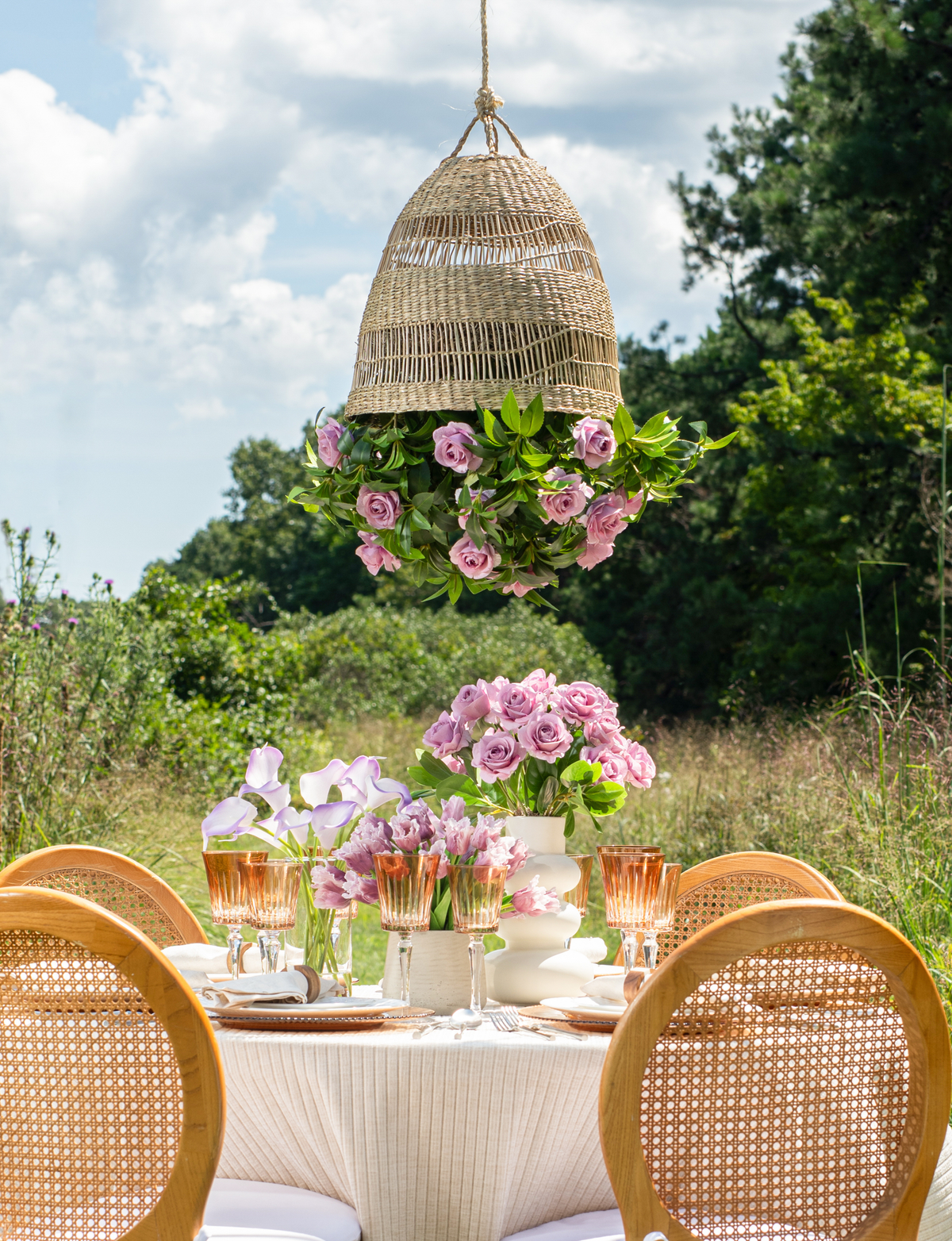 Meliora Rattan Garden Chandelier