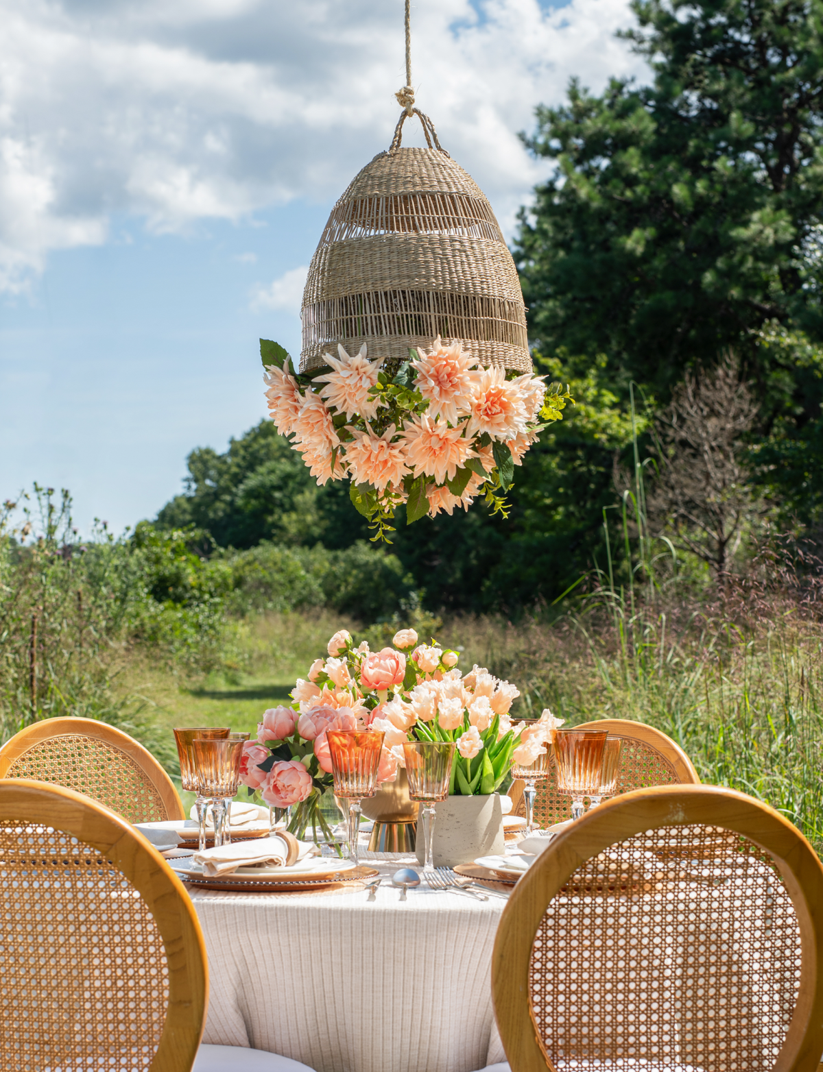 Leonora Rattan Garden Chandelier