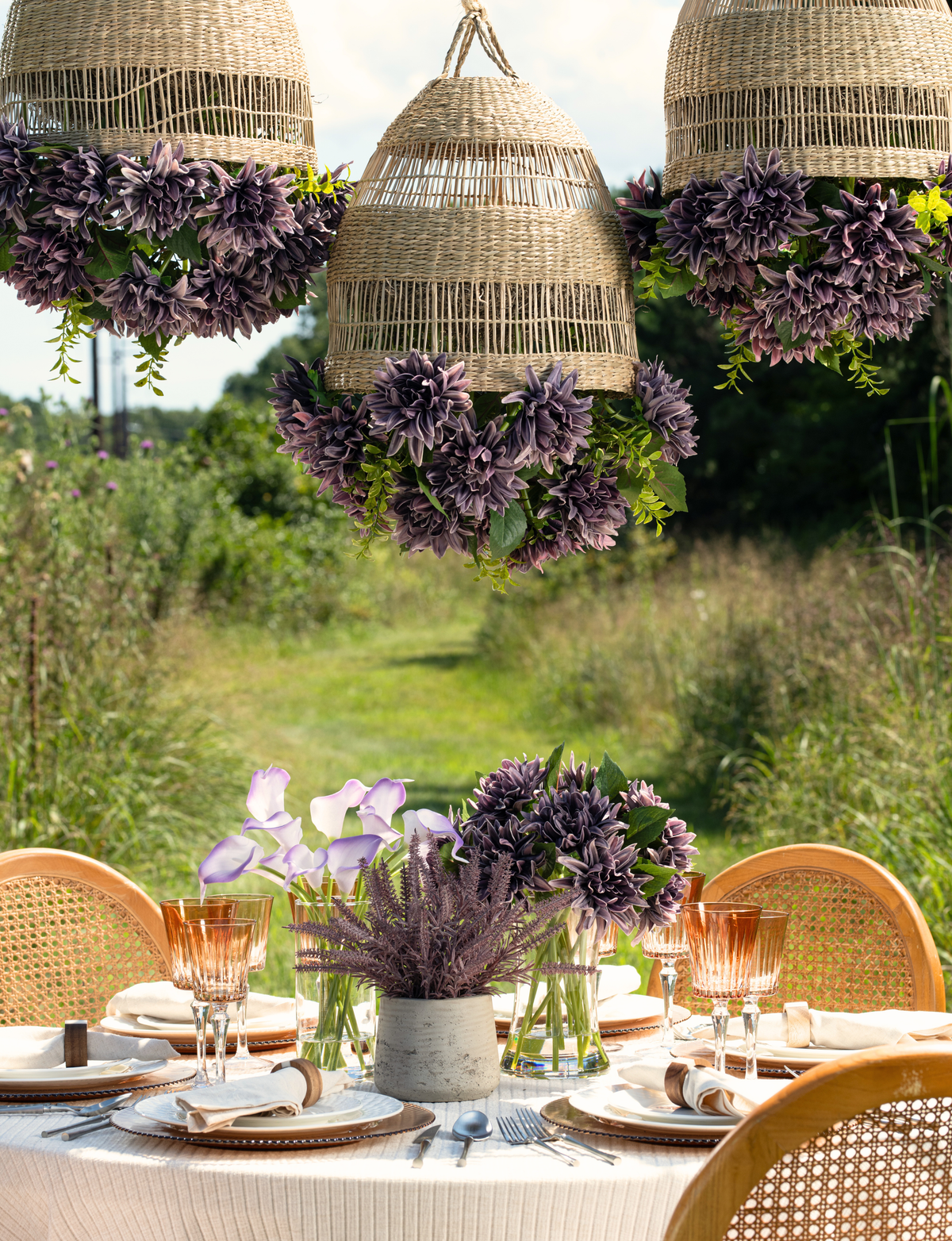 Leonora Rattan Garden Chandelier
