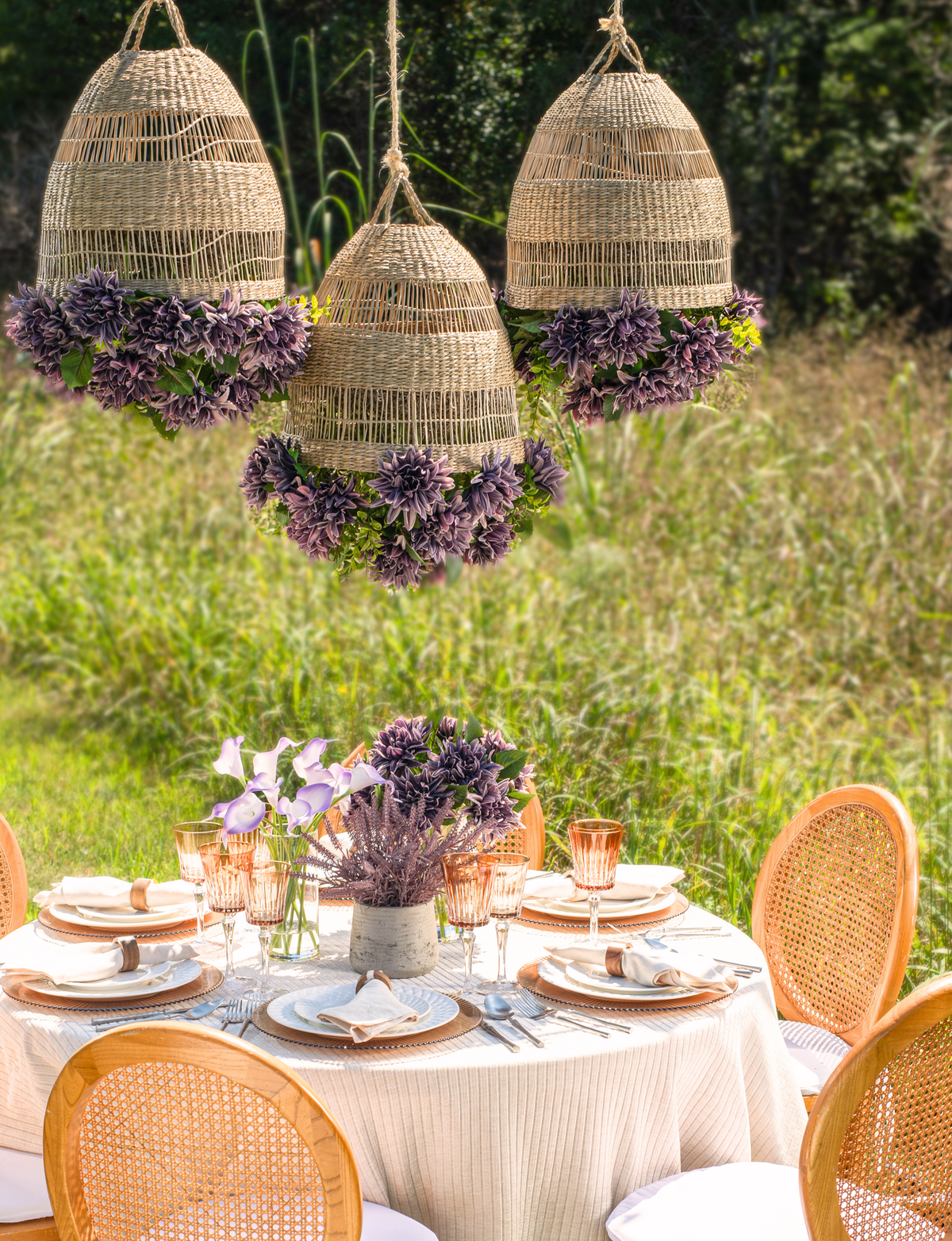 Leonora Rattan Garden Chandelier