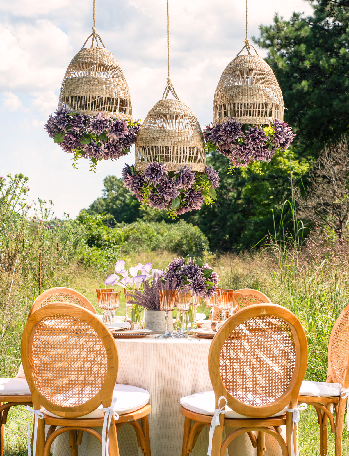 Leonora Rattan Garden Chandelier