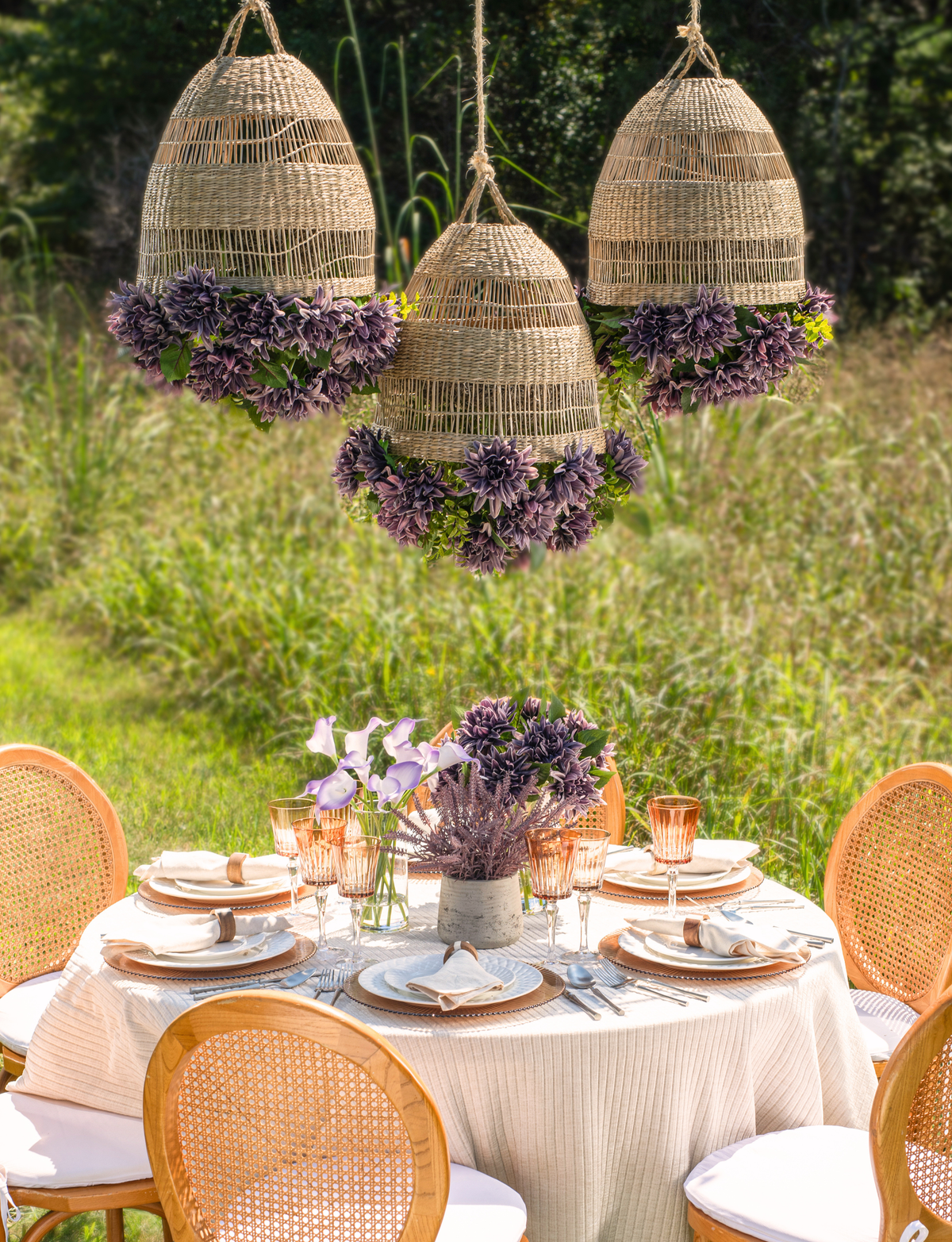 Leonora Rattan Garden Chandelier