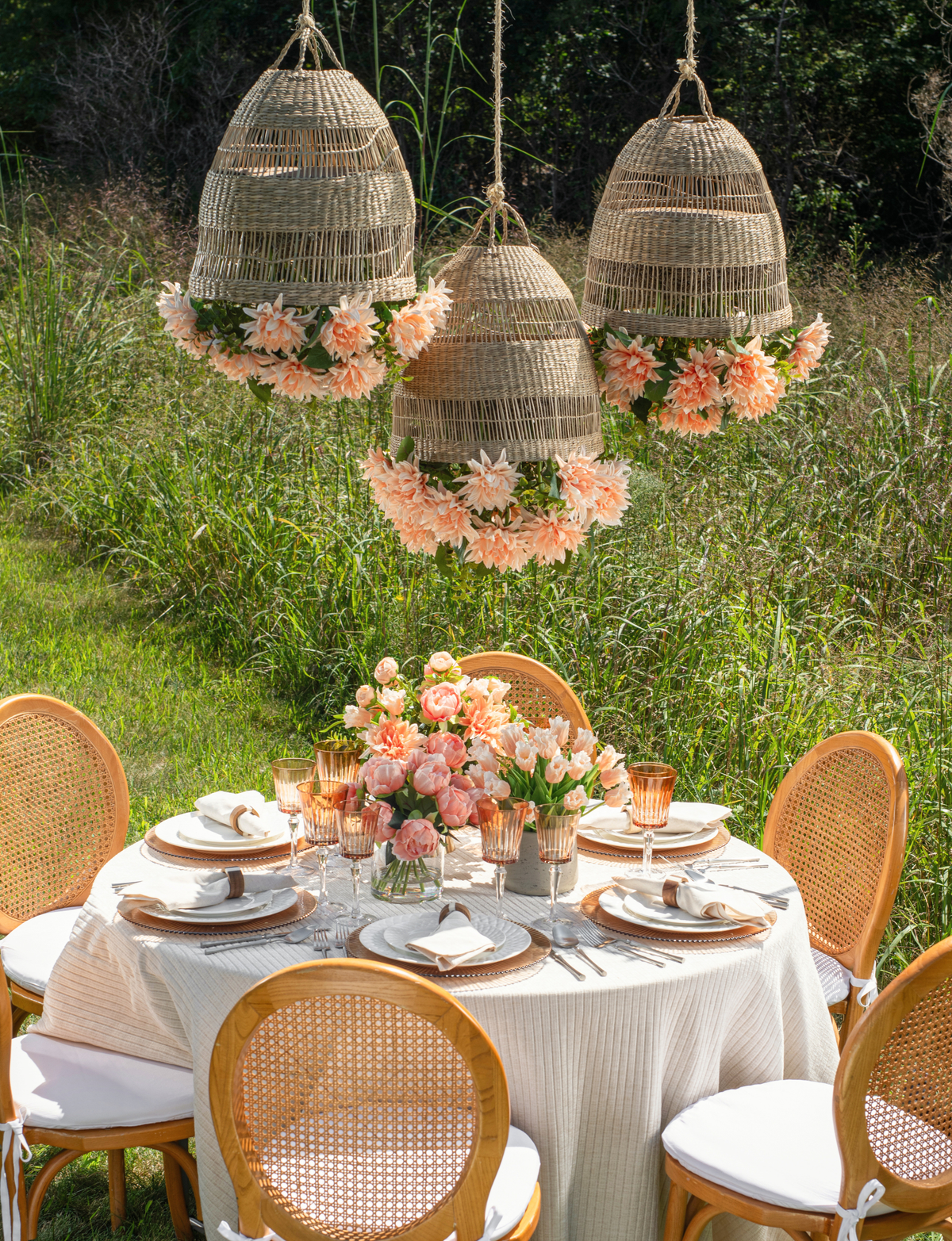 Leonora Rattan Garden Chandelier