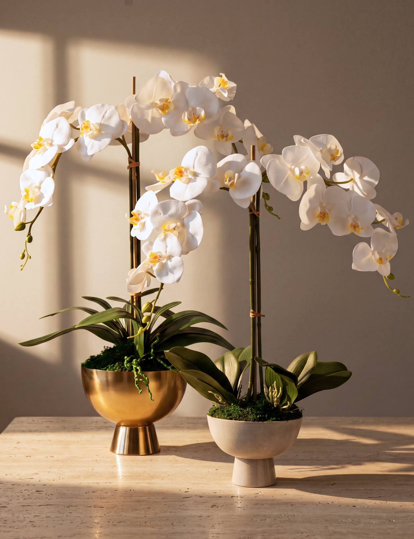 Monet RealTouch Orchid in Gold Pedestal
